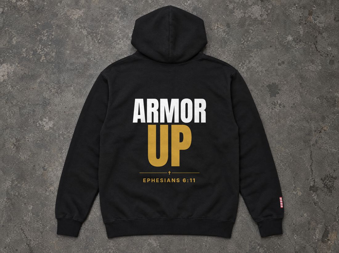 Armor Up Flag Hoodie - Void Black