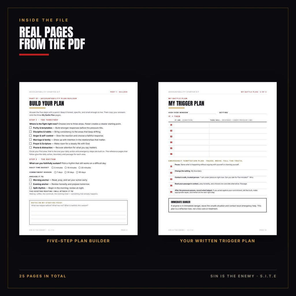 Christian Accountability Starter Kit Printable PDF | Mens Accountability Plan, Daily Tracker, Partner Covenant | Instant Download