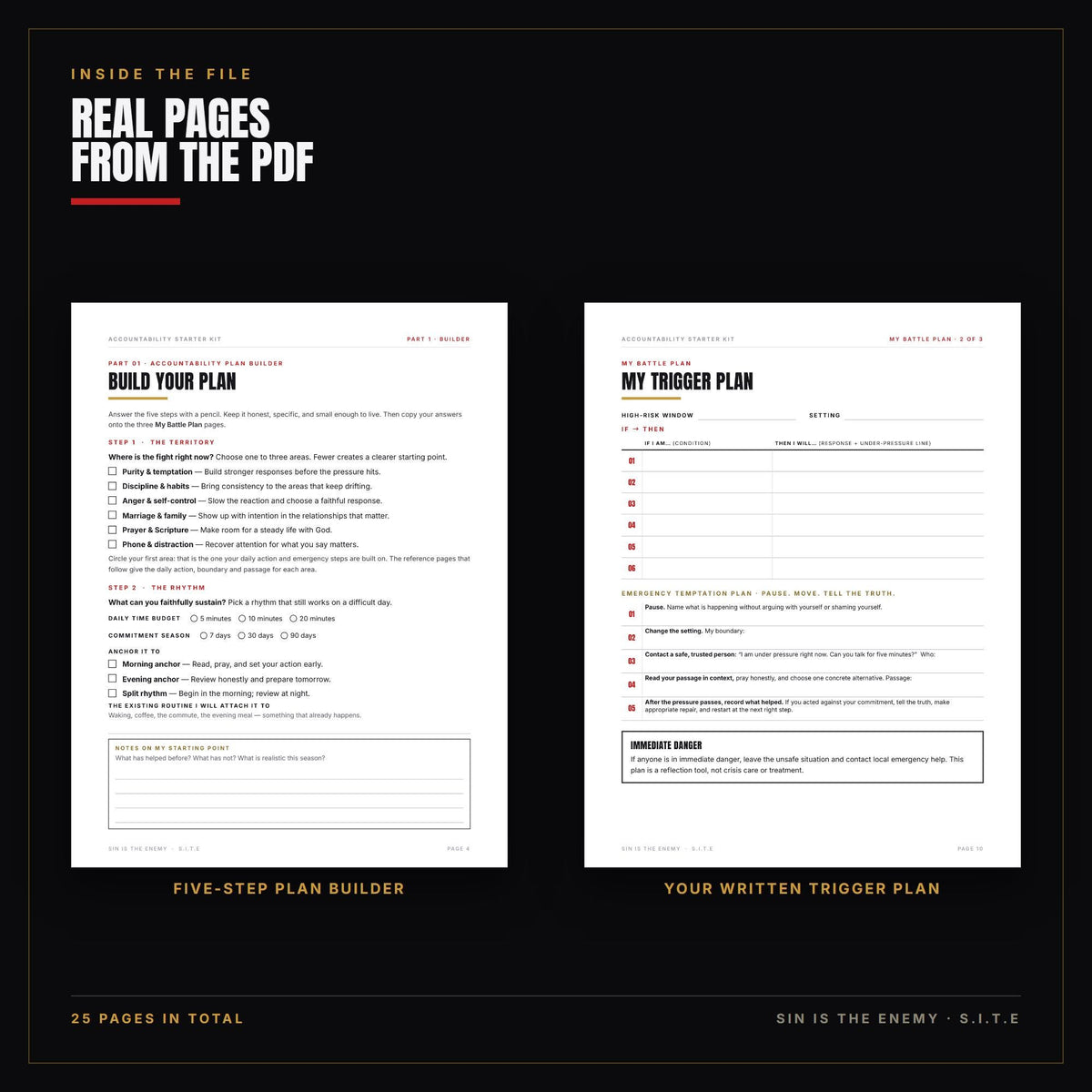 Christian Accountability Starter Kit Printable PDF | Mens Accountability Plan, Daily Tracker, Partner Covenant | Instant Download