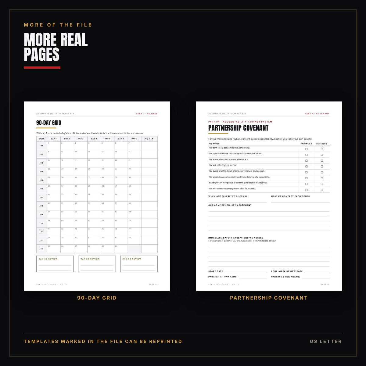 Christian Accountability Starter Kit Printable PDF | Mens Accountability Plan, Daily Tracker, Partner Covenant | Instant Download