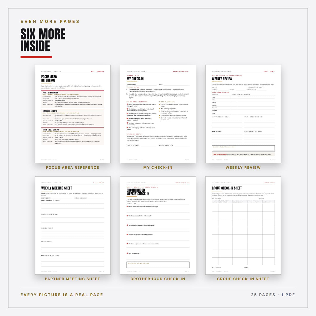 Christian Accountability Starter Kit Printable PDF | Mens Accountability Plan, Daily Tracker, Partner Covenant | Instant Download