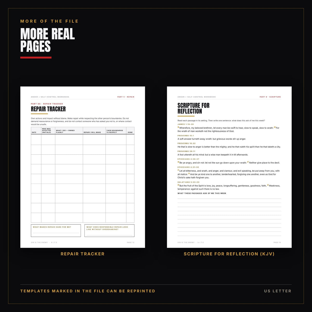 Anger and Self-Control Workbook Printable | Christian Men Escalation Map, Pause Plan, Incident Log, Repair Tracker | PDF Download